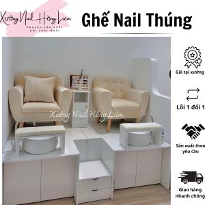 Ghế Nail đủ màu dạng Quả Bí [Xưởng Nail Hồng Liêm] Đệm Bền chắc Đã lắp ráp