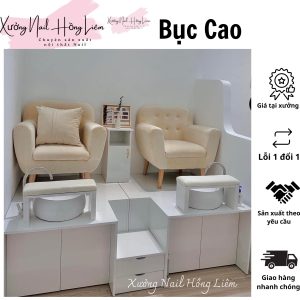 Bục Nail đơn dáng cao 50cm [Xưởng Nail Hồng Liêm] Đệm Bền chắc Đã lắp ráp