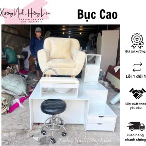 Bục Nail Đôi dáng cao 50cm [Xưởng Nail Hồng Liêm] Đệm Bền chắc Đã lắp ráp