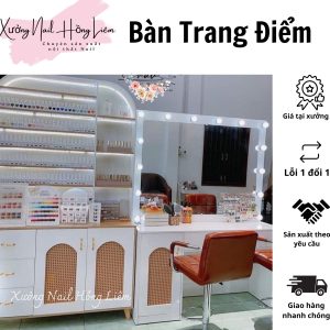 Bàn trang điểm tiệm Nail 1m20cm [Xưởng Nail Hồng Liêm] Bền chắc Ngăn kéo Đã lắp ráp Chống nước