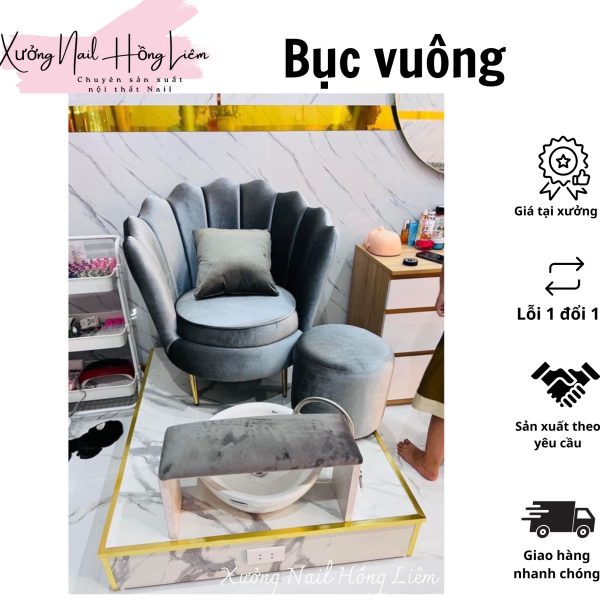 Bục Nail đơn gỗ mdf phủ melamin [Xưởng Nail Hồng Liêm] Vững chắc Ngăn kéo Đã lắp ráp