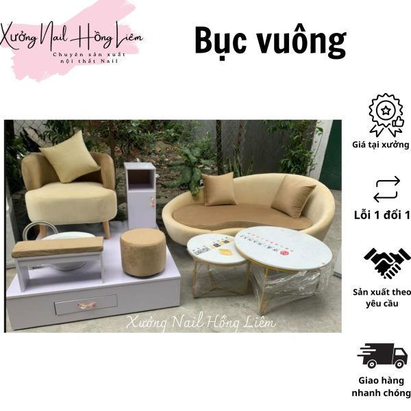 Bục Nail đơn gỗ mdf phủ melamin [Xưởng Nail Hồng Liêm] Vững chắc Ngăn kéo Đã lắp ráp