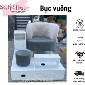 Bục Nail đôi cong gỗ mdf phủ melamin [Xưởng Nail Hồng Liêm] Vững chắc Ngăn kéo Đã lắp ráp