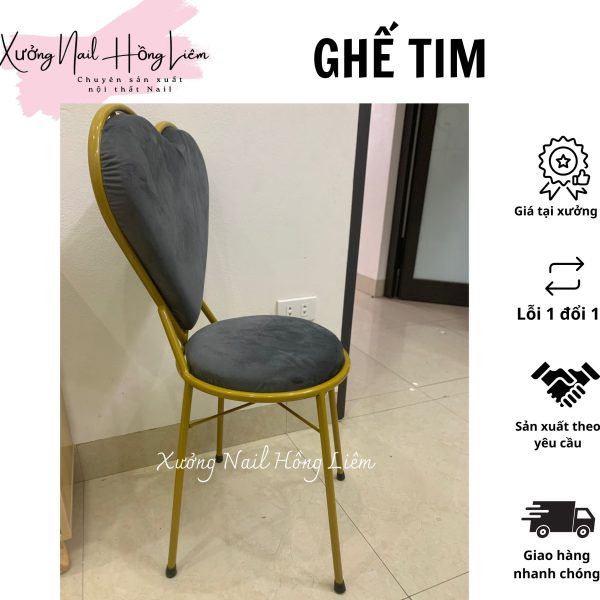 Ghế tim ngồi làm nail [Xưởng Nail Hồng Liêm]